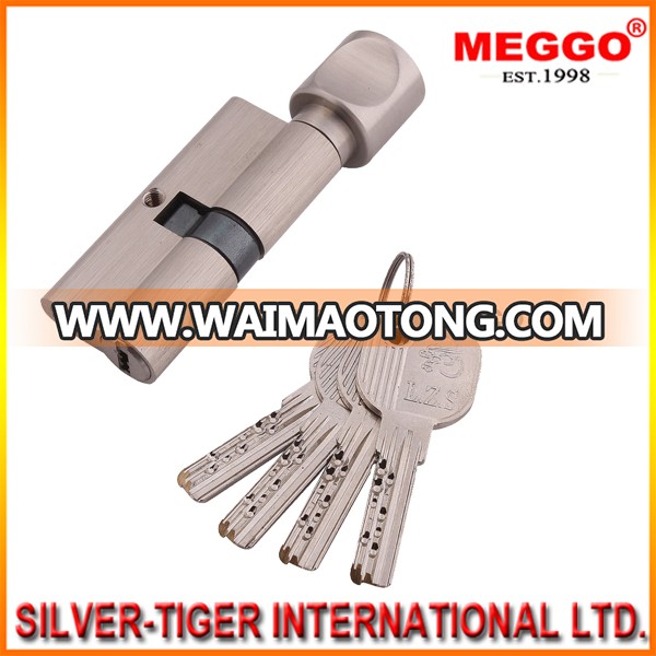 Single open brass lock cylinder with turn knob/euro standard lock cylinder